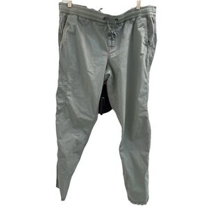 Vtg LL Bean Women Khaki Green Lightweight Pull On Camp Pants Size Large Utility